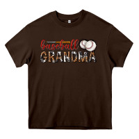 Chocolate Brown baseball grandma with leopard Heavy Core Tee - texasbilliewilder