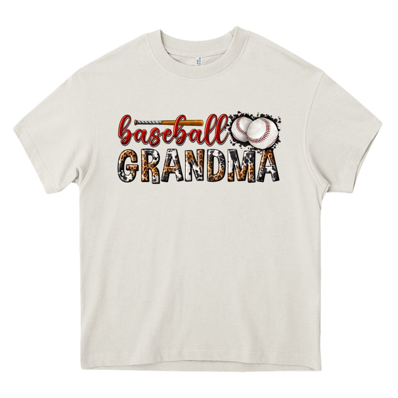 Baseball Grandma With Leopard Heavy Core Tee by texasbilliewilder | Teevron