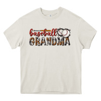 Cream baseball grandma with leopard Heavy Core Tee - texasbilliewilder
