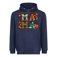Navy Fall American Football Autumn Mama Heavyweight Hoodie - LillyAllenDesigns