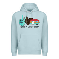 Blue Mist Peace Love Camp Premium Hoodie - Bettercallsaul