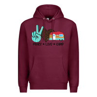 Burgundy Peace Love Camp Premium Hoodie - Bettercallsaul