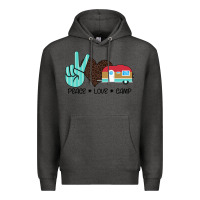 Charcoal Heather Peace Love Camp Premium Hoodie - Bettercallsaul