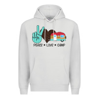 Dove Grey Peace Love Camp Premium Hoodie - Bettercallsaul