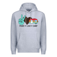 Heather Grey Peace Love Camp Premium Hoodie - Bettercallsaul