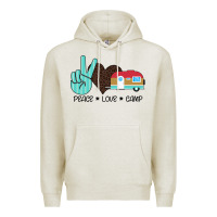 Oatmeal Heather Peace Love Camp Premium Hoodie - Bettercallsaul