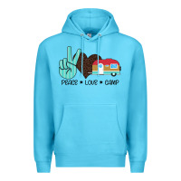 Ocean Blue Peace Love Camp Premium Hoodie - Bettercallsaul