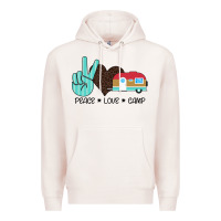 Pale Pink Peace Love Camp Premium Hoodie - Bettercallsaul