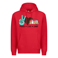 Red Peace Love Camp Premium Hoodie - Bettercallsaul