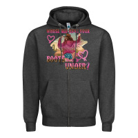 Charcoal Heather whose bed have youre boots been under Zipper Hoodie - NancyCooperArtShop