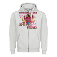 Dove Grey whose bed have youre boots been under Zipper Hoodie - NancyCooperArtShop