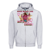 Heather Grey whose bed have youre boots been under Zipper Hoodie - NancyCooperArtShop