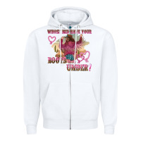 White whose bed have youre boots been under Zipper Hoodie - NancyCooperArtShop