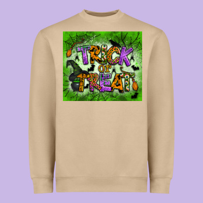 Trick Or Treat Tumbler Heavyweight Sweatshirt Designed By Bundleandbundleshop