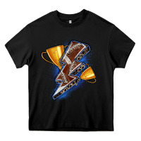 Black football lightning bolt Heavy Core Tee - Zillion Design Studio