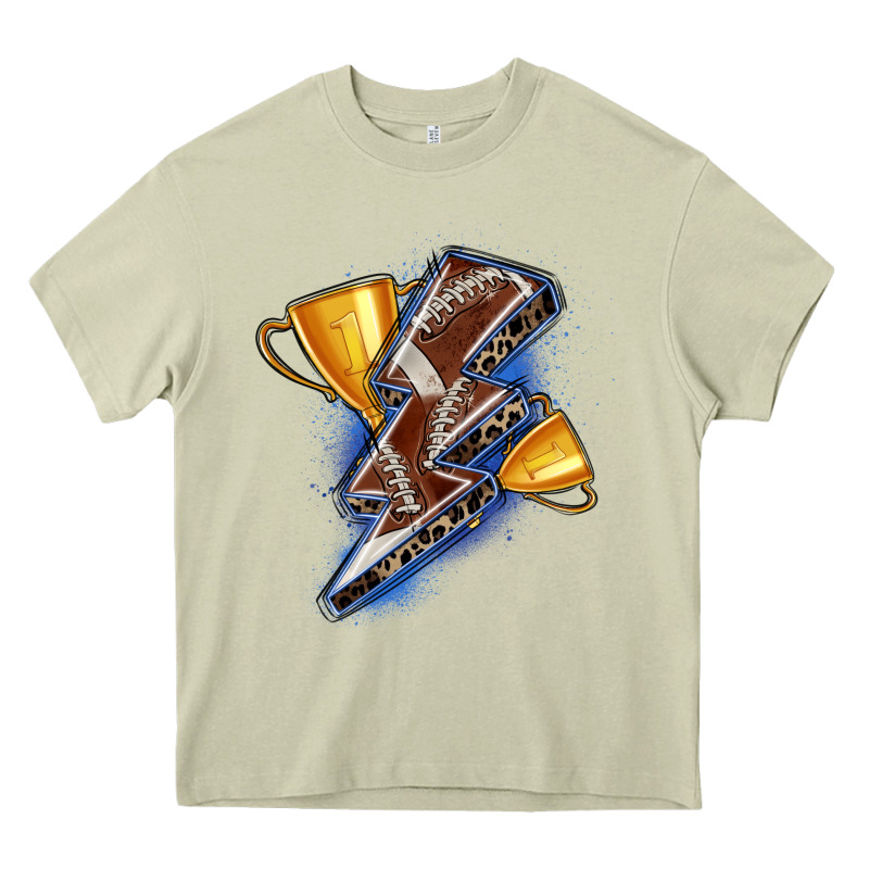 Football Lightning Bolt Heavy Core Tee by Zillion Design Studio | Teevron