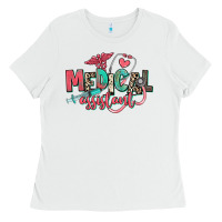 White medical assistant Ladies Tee - RanaPortraitStore