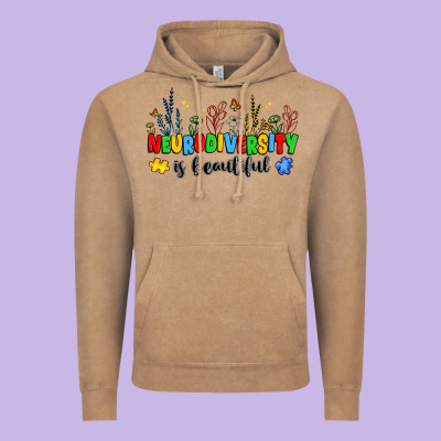 Neurodiversity Is Beautiful Vintage Hoodie Designed By Jahusdesignshop