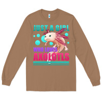 Toasted Coconut just a girl who loves axolotls Long Sleeve Tee - Jasminsmagicworld