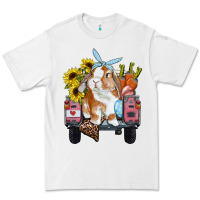 White easter truck with bunny sunflowers and eggs Premium Tee - RanaPortraitStore
