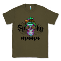 Army Green spooky mama skull Classic Tee - RanaPortraitStore