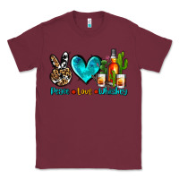 Burgundy peace love whiskey Classic Tee - AdoDesignShop