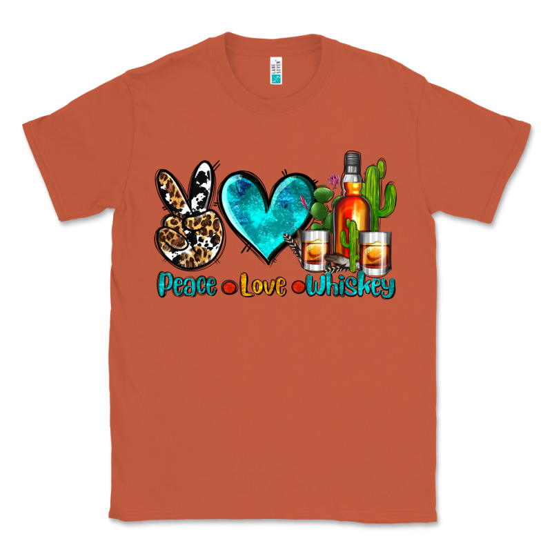 Peace Love Whiskey Classic Tee by AdoDesignShop | Teevron