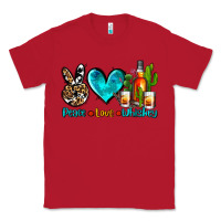 Red peace love whiskey Classic Tee - AdoDesignShop