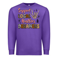 Purple support local hustlers and dreamers Premium Sweatshirt - Artiststas