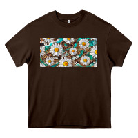 Chocolate Brown leopard daisy Heavy Core Tee - RanaPortraitStore
