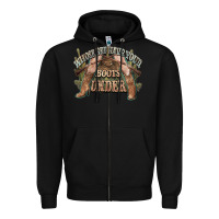 Black whose bed have your boots under cowboy western Zipper Hoodie - NancyCooperArtShop