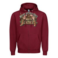 Burgundy whose bed have your boots under cowboy western Zipper Hoodie - NancyCooperArtShop