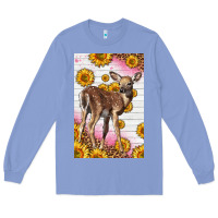 Colony Blue Western Cute Baby Deer Fawn Long Sleeve Tee - LillyAllenDesigns