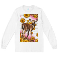 White Western Cute Baby Deer Fawn Long Sleeve Tee - LillyAllenDesigns