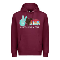 Burgundy Peace Love Camp Premium Hoodie - Bettercallsaul
