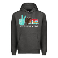 Charcoal Heather Peace Love Camp Premium Hoodie - Bettercallsaul