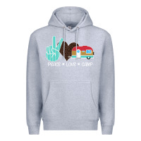 Heather Grey Peace Love Camp Premium Hoodie - Bettercallsaul