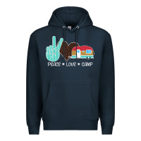 Navy Peace Love Camp Premium Hoodie - Bettercallsaul