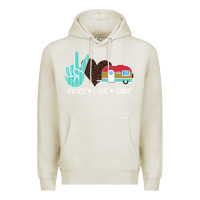 Oatmeal Heather Peace Love Camp Premium Hoodie - Bettercallsaul