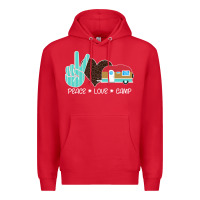 Red Peace Love Camp Premium Hoodie - Bettercallsaul
