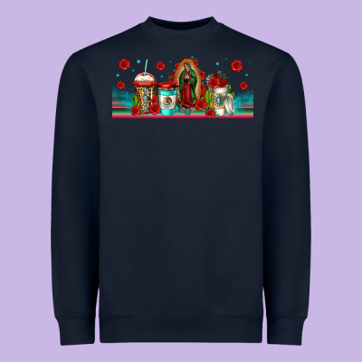 Lady Of Guadalupe Coffee Cups Libbey Glass Heavyweight Sweatshirt Designed By Jasminsmagicworld
