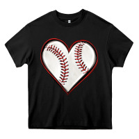 Black baseball heart Heavy Core Tee - texasbilliewilder