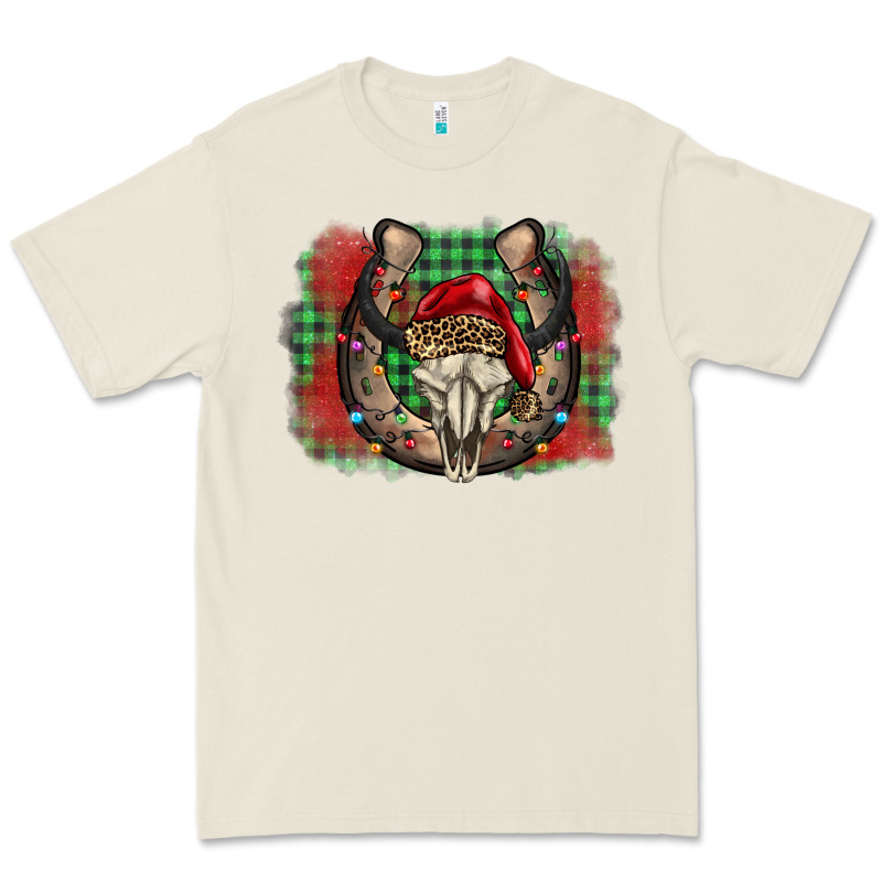 Christmas Horseshoe Bull Skull Premium Tee by BarkalooDesign | Teevron