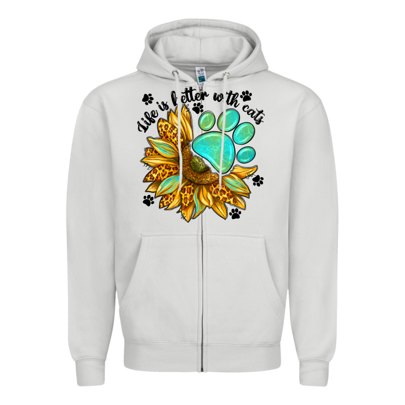 Life Is Better With Cats Zipper Hoodie by NancyCooperArtShop | Teevron