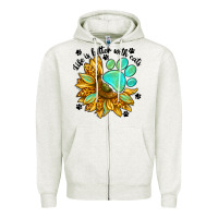 Oatmeal Heather life is better with cats Zipper Hoodie - NancyCooperArtShop