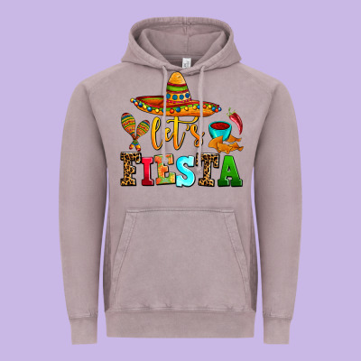 Let's Fiesta Vintage Hoodie Designed By Adodesignshop