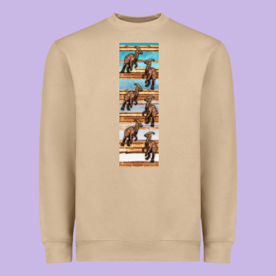 Dinosaur Parasaurolophus Pen Wrap Heavyweight Sweatshirt Designed By Artiststas