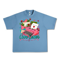 Pebble Blue love letter with typewriter Urban Heavy Tee - AdoDesignShop