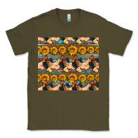 Army Green seamless poultry farm sunflowers chicken coop tumbler Classic Tee - Artiststas