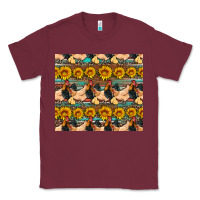 Burgundy seamless poultry farm sunflowers chicken coop tumbler Classic Tee - Artiststas